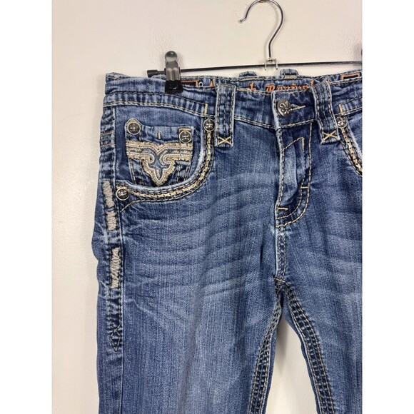 Rock Revival Moscow Straight Mens Jeans Size 31 Embellished Medium Wash - Picture 2 of 9